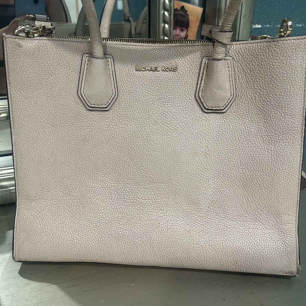 Michael Kors Gray Textured Leather Tote